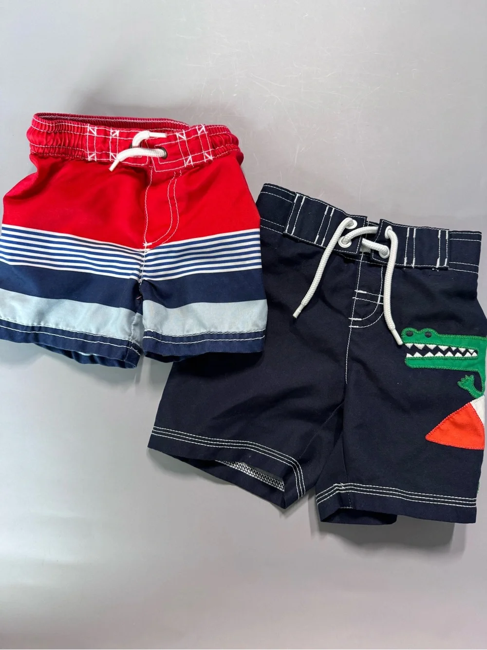 💜3/$15 Baby Boy Swim Trunks 9M Carter's Stripe  6-12M Gymboree Alligator